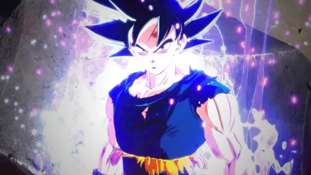 Dragon Ball Sparking Zero Jiren branching paths: Goku hasn't quite perfected Ultra Instinct, so his hair is still black rather than silver.