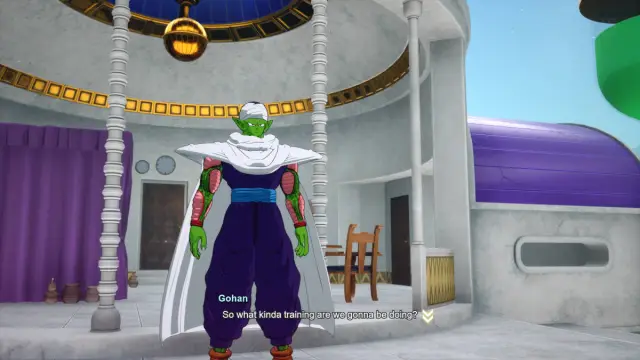 Dragon Ball Sparking Zero Piccolo branching paths: Piccolo is standing inside the Hyperbolic Time Chamber, something that never happens in the manga.