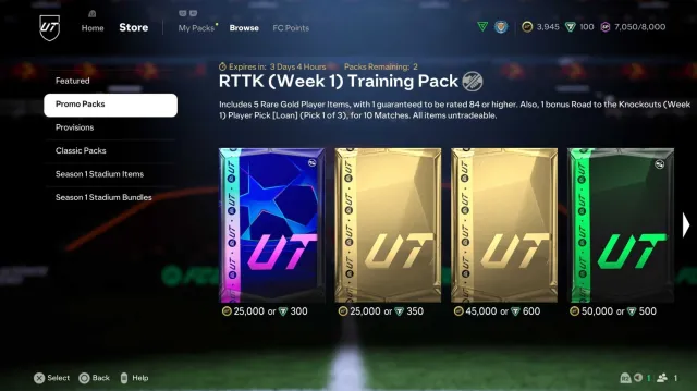 Promo packs in the EA FC 25 store