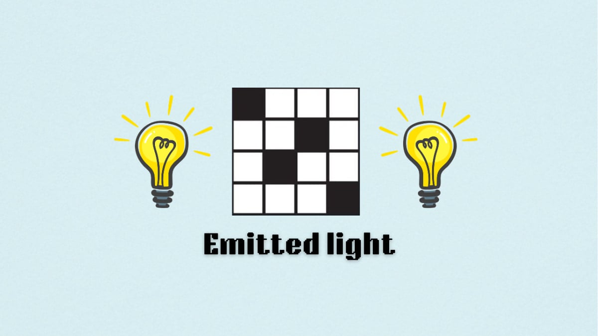 Two lightbulbs by the Emitting light clue for the NYT MIni Crossword.