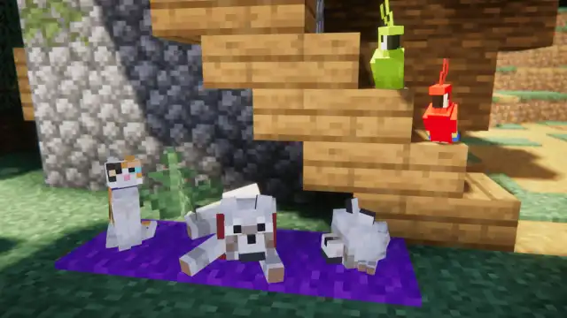 Some mobs performing fresh animations in Minecraft.