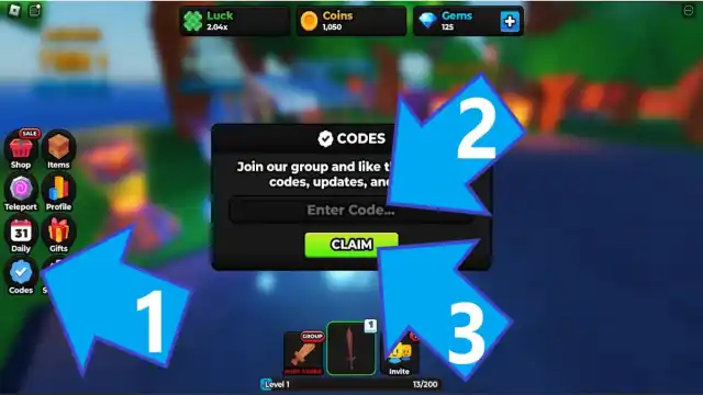 How to redeem codes in RNG Odyssey