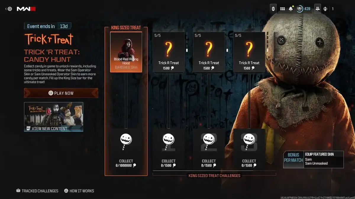 MW3 Trick r Treat Candy Hunt event screen