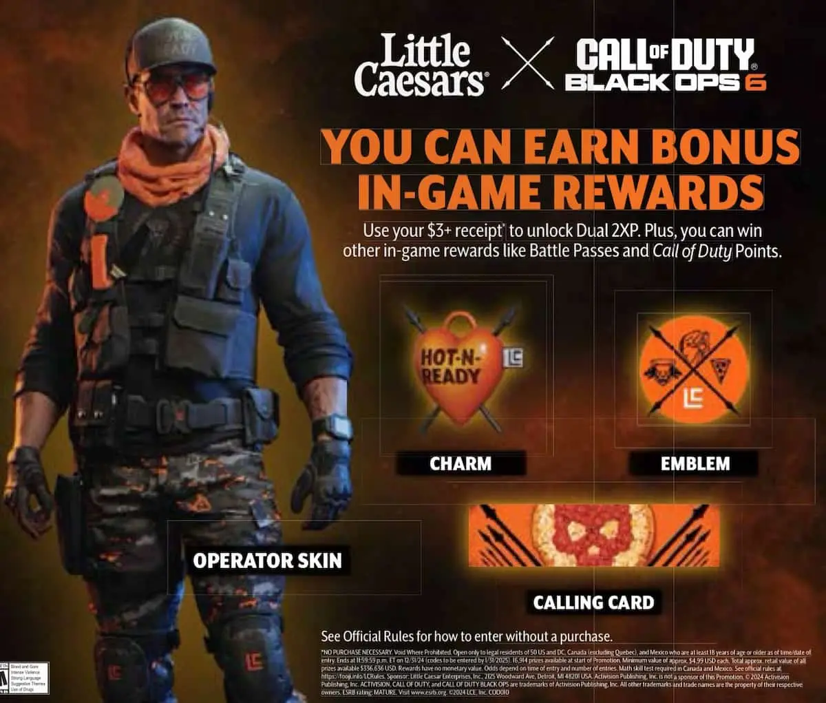 How to get the Black Ops 6 Little Caesars operator skin and double XP codes