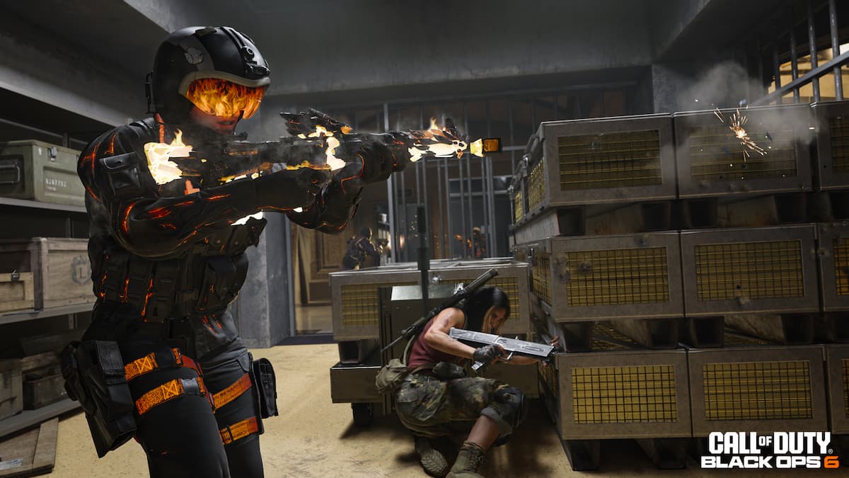 BO6 screenshot of operators fighting in a gold vault