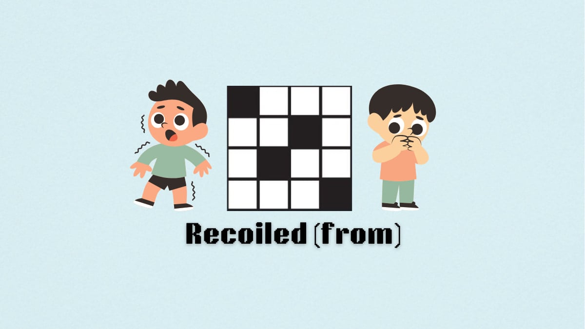 Two scared kids by the Recoiled (from) clue for the NYT Mini Crossword.