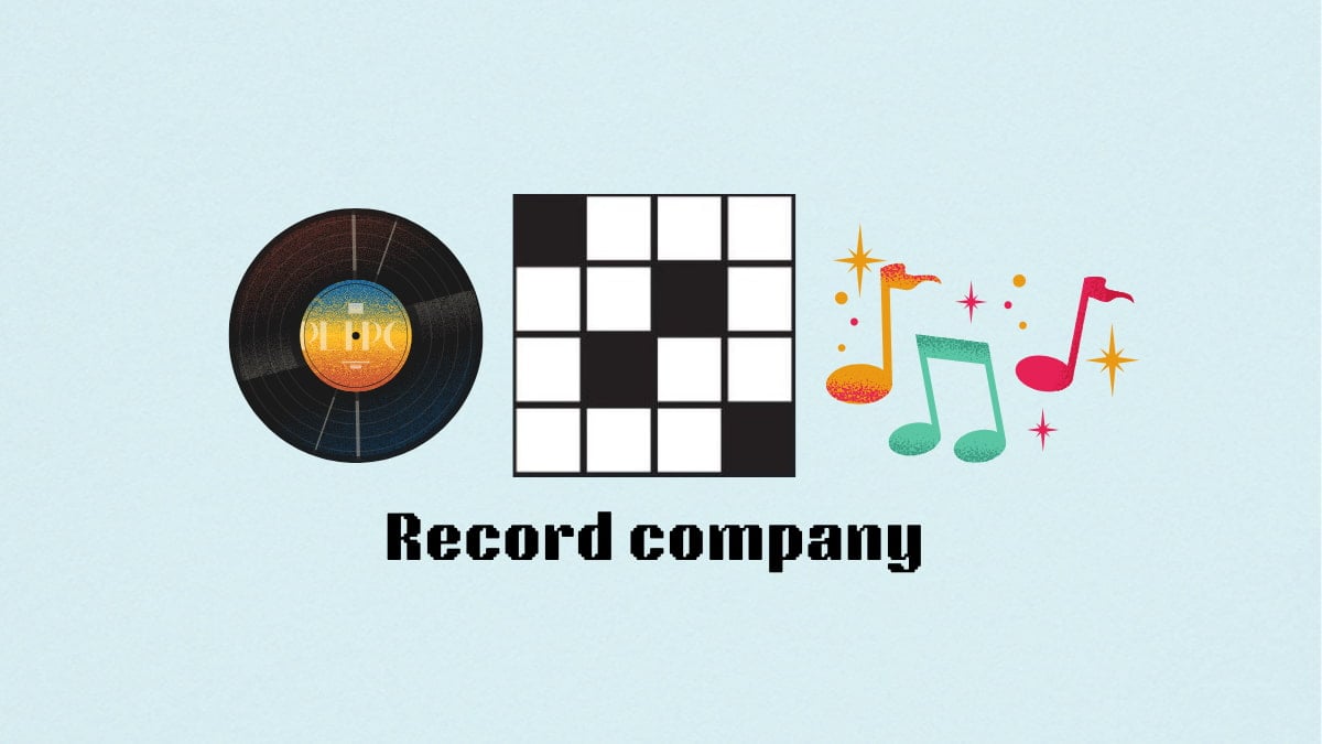 The Record company clue with a record and some music notes next to it for the NYT Mini Crossword.