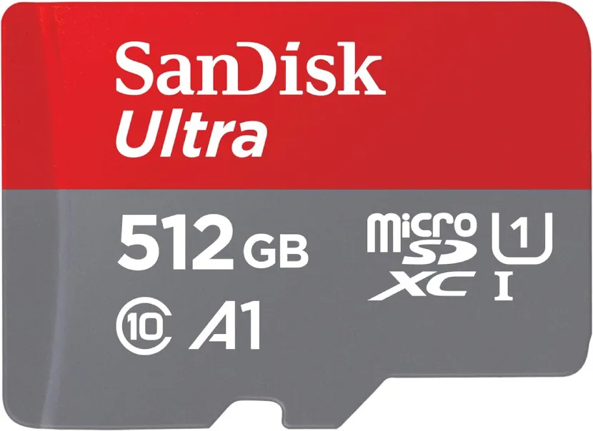 Front view of the SanDisk microSDXC 512GB. More details below.