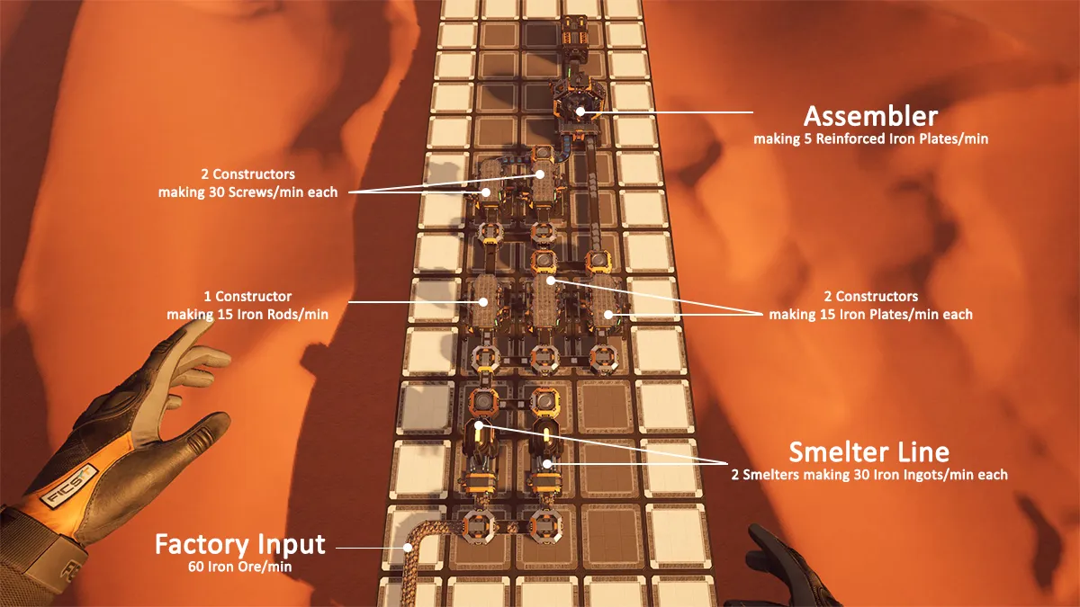 Best Reinforced Iron Plates Factory Layout in Satisfactory