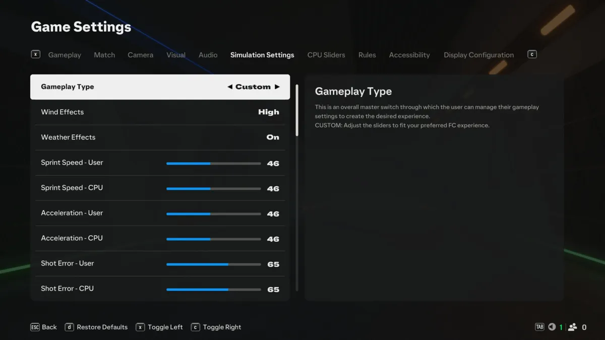 Best EA FC 25 settings and sliders