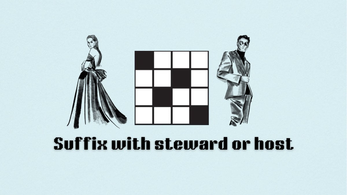 The Suffix with steward or host clue on the NYT Mini Crossword.