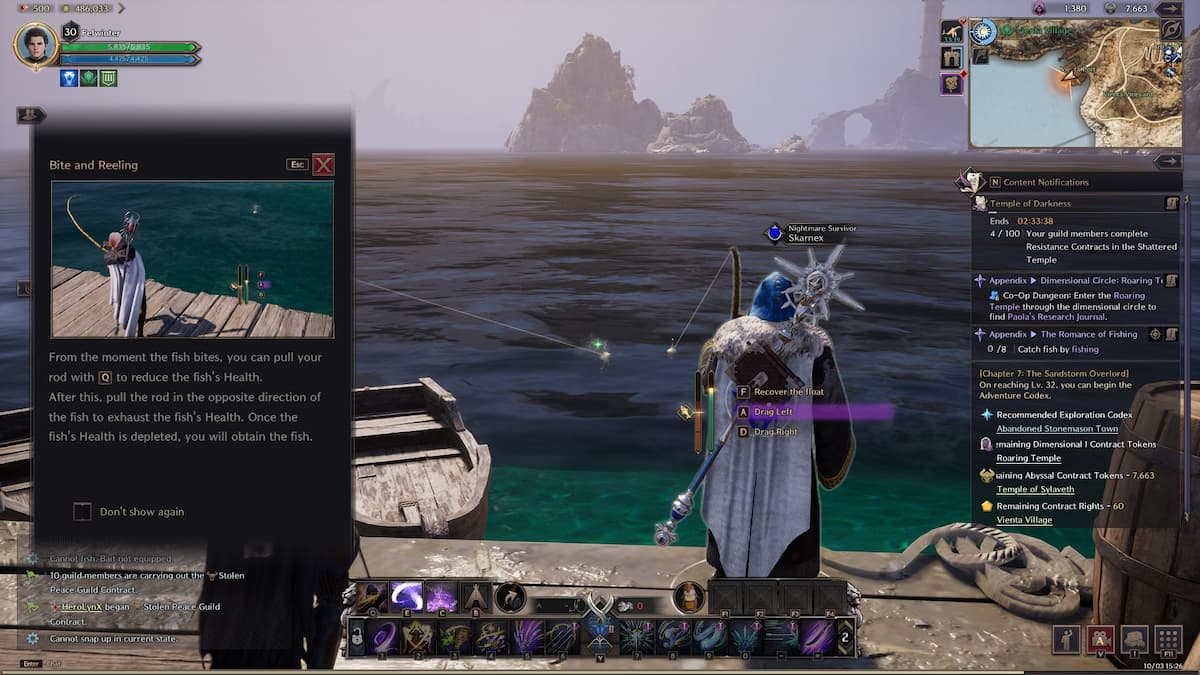 Two players fishing in Throne and Lbierty