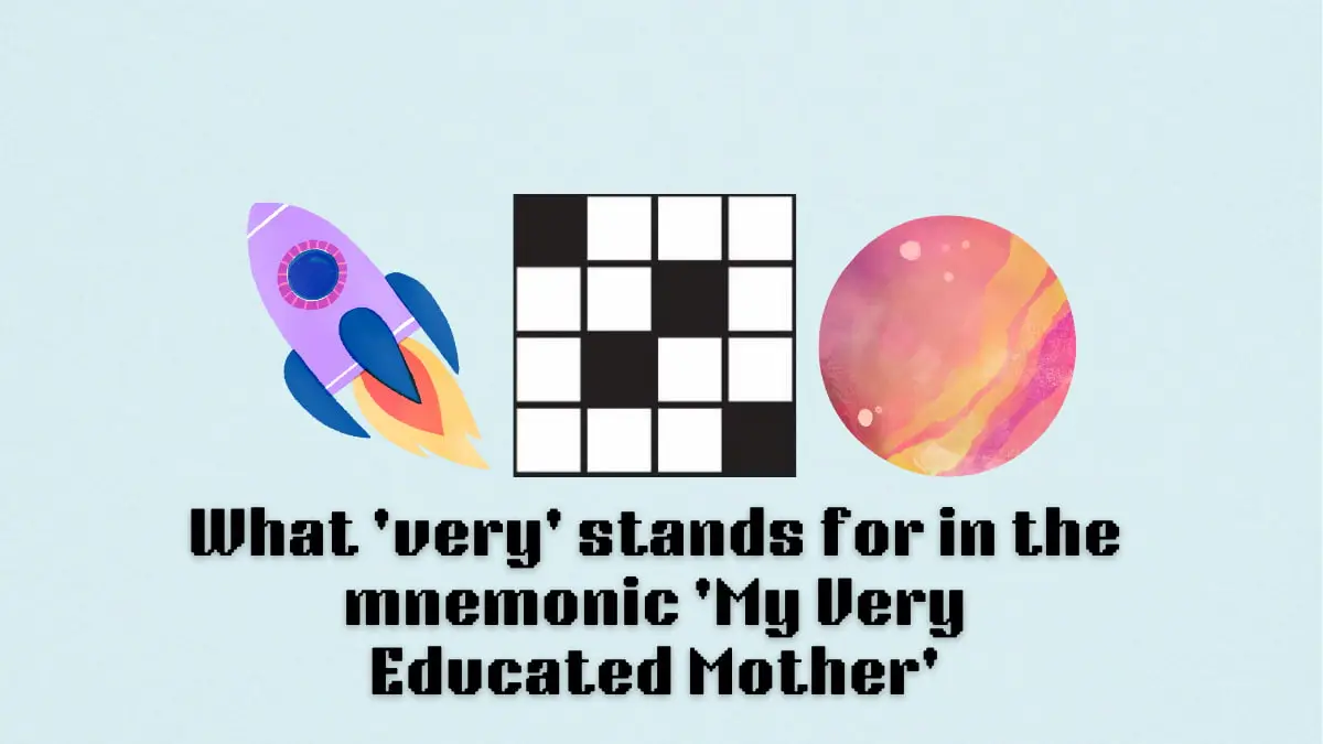 What ‘very’ stands for in the mnemonic ‘My Very Educated Mother’ NYT Mini Crossword clue answer and hints