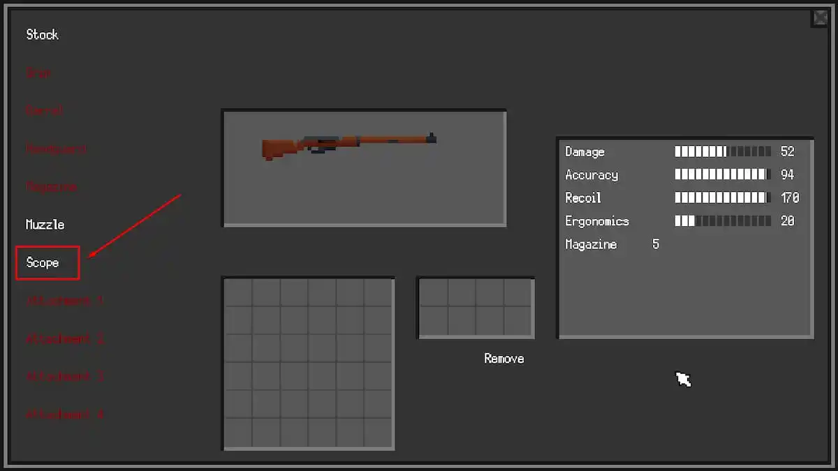 How to attach scope in Zero Sievert