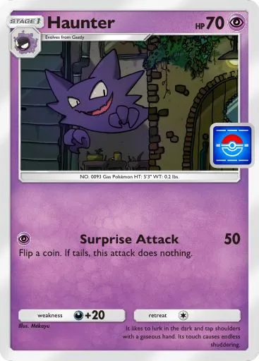 A stamped Haunter Promo card in Pokemon TCG Pocket