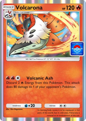 Volcarona Pokémon TCG Pocket card.