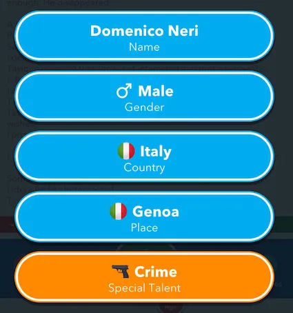 Picture showing the Crime special talent in Alphabet Mafia challenge in Bitlife.