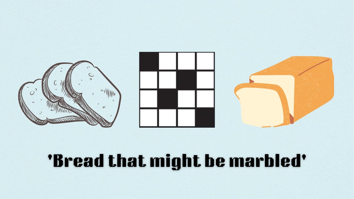 Picture showing the Bread that might be marbled clue cover in NYT Mini Crossword.