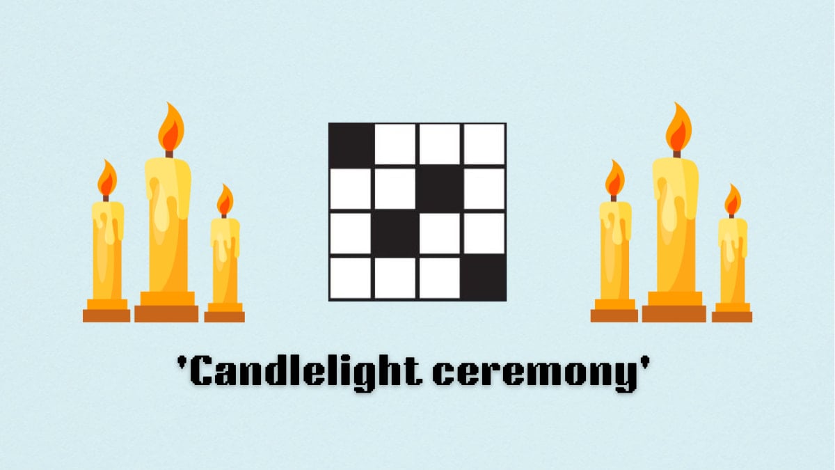 Picture showing the Candlelight ceremony clue cover in NYT Mini Crossword.