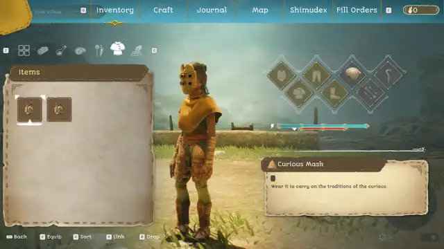 Character customization menu in Tower of Aghasba