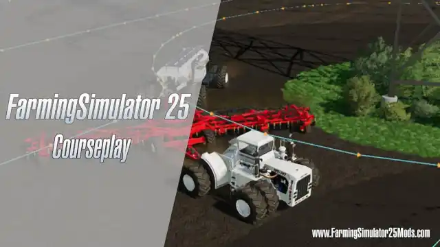 A tractor going through a field in Farming Simulator 25.