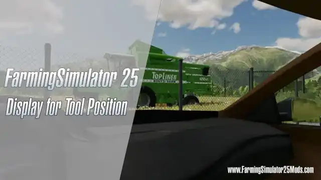 A look from behind the wheel in a Farming Simulator 25 vehicle.