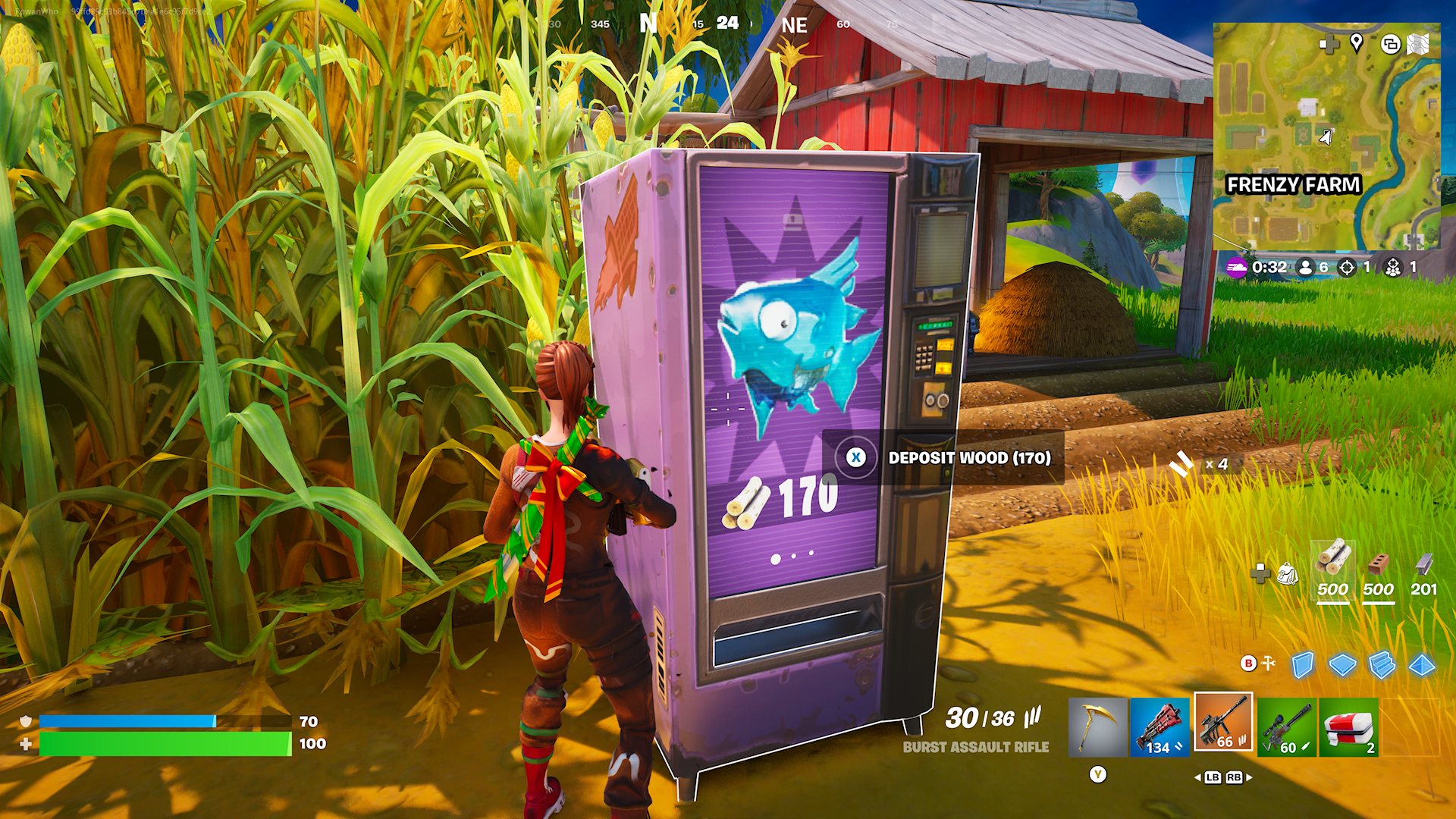 frenzy farm vending machine showing a blue slurp fish