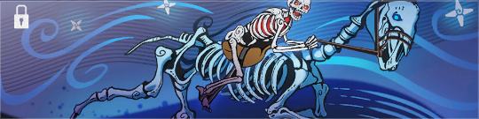 A skeleton riding a skeleton horse in a Black Ops 6 Calling Card