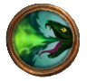 A green snake breathes a flame of poison in The Bazaar. This is the image for the Initial Dose skill