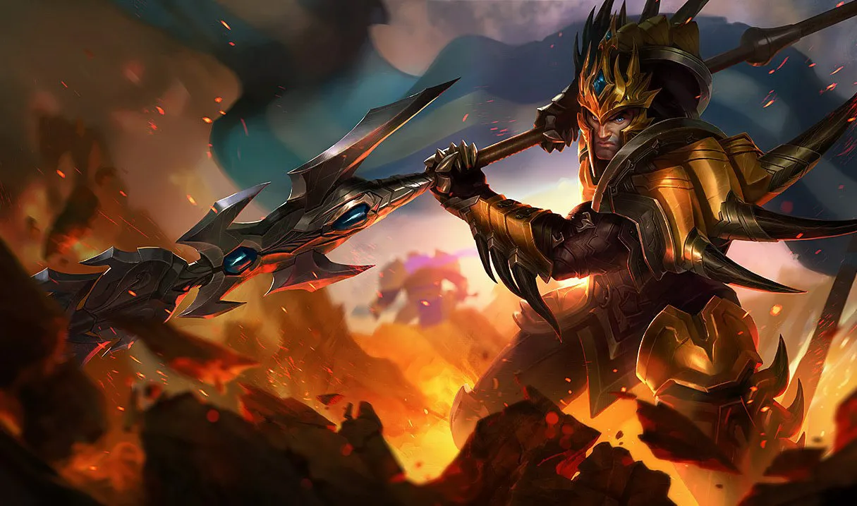 Which LoL champion says ‘The armor keeps the world out. The lance does the rest’?