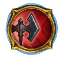 This screenshot of the Left-handed skill from The Bazaar shows readers a circular icon with a axe on the side.