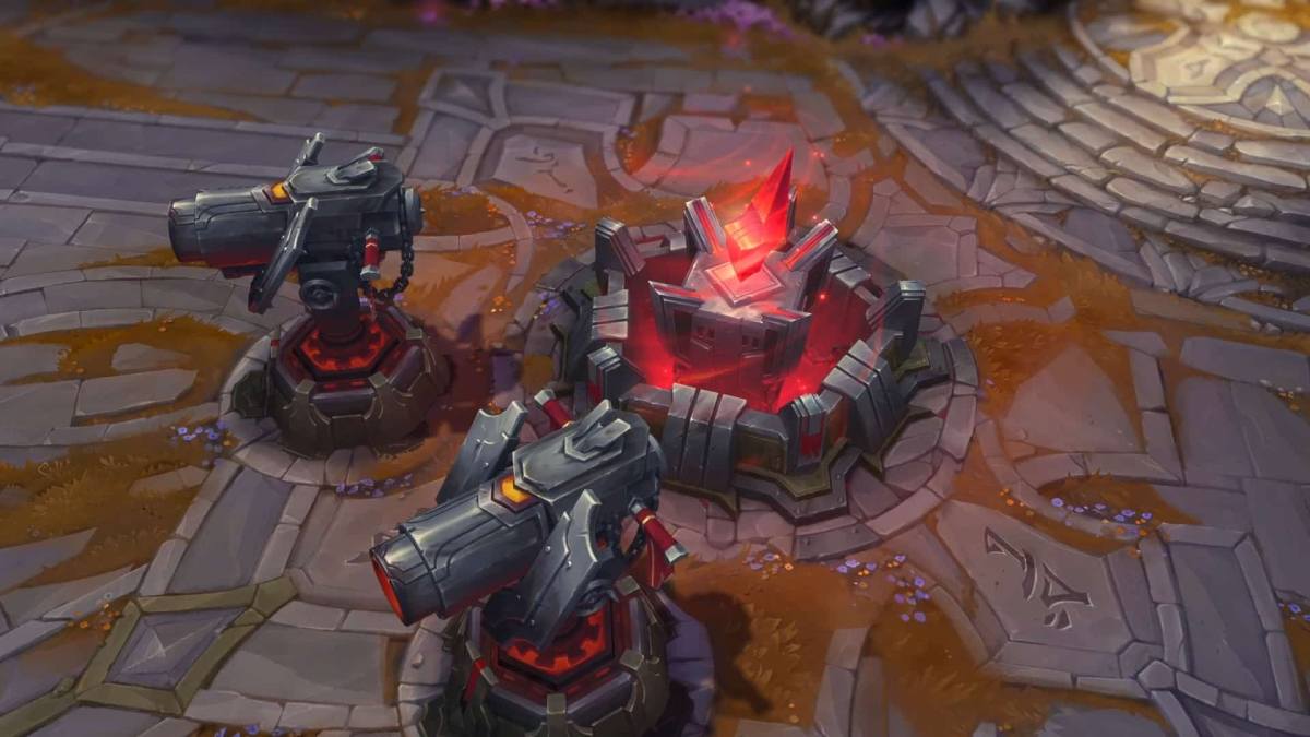 New Nexus Turret on the Noxus-themed Summoner's Rift.