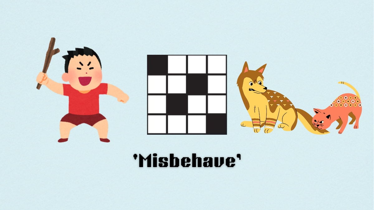 Picture showing the Misbehave clue cover in NYT Mini Crossword.