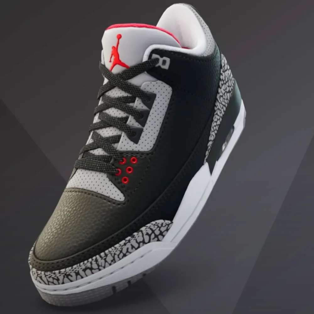 air jordan 3 black cement gray kicks fortnite