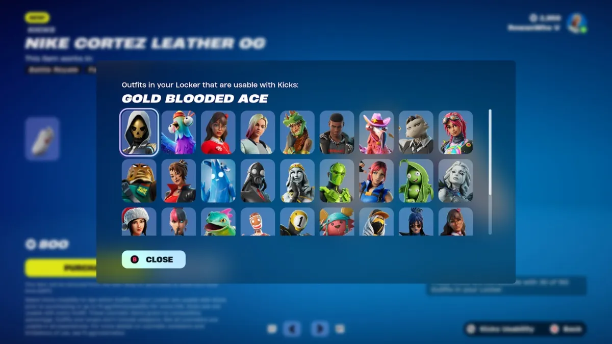 outfits that can wear kicks in fortnite