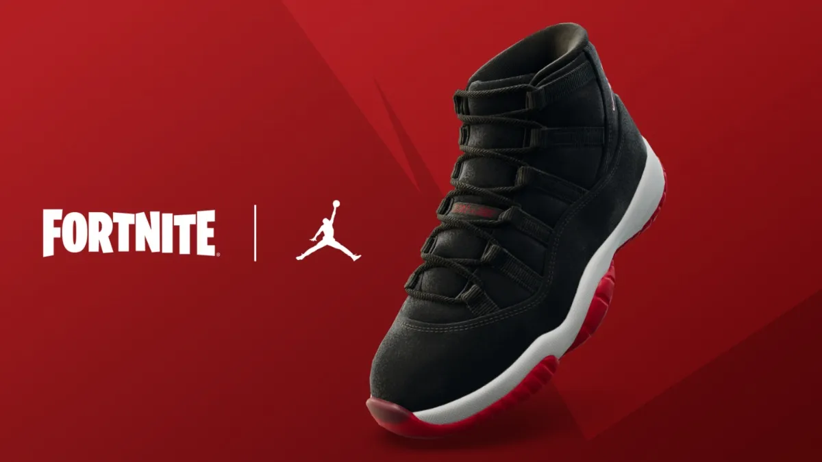 air jordan 11 black/gym red kicks fortnite