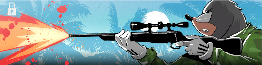 A sniper aiming down a gun in a Black Ops 6 Calling Card