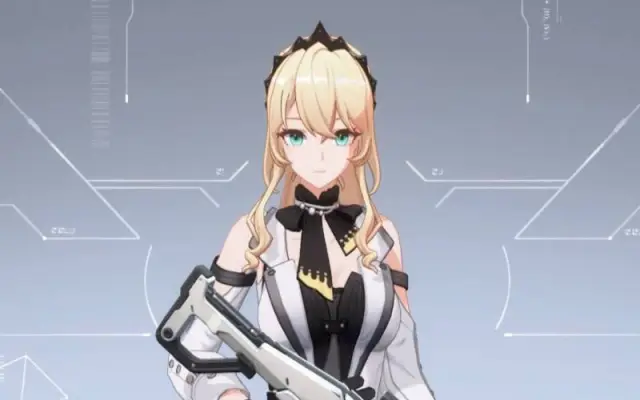 A shot of Audrey from the waist up in Strinova Agents selection menu