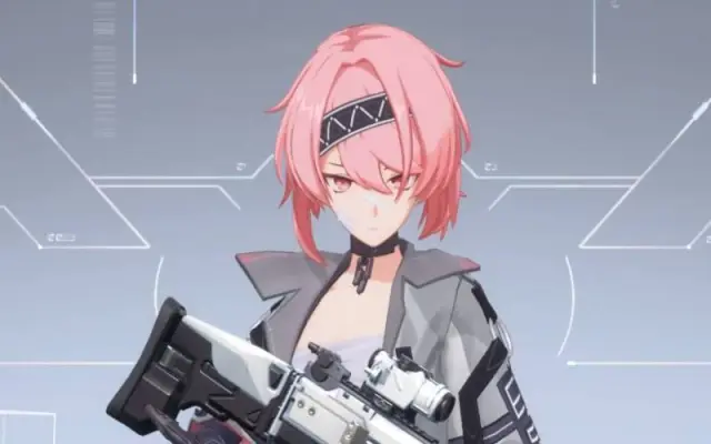 A shot of Fuchsia from the waist up in Strinova Agents selection menu