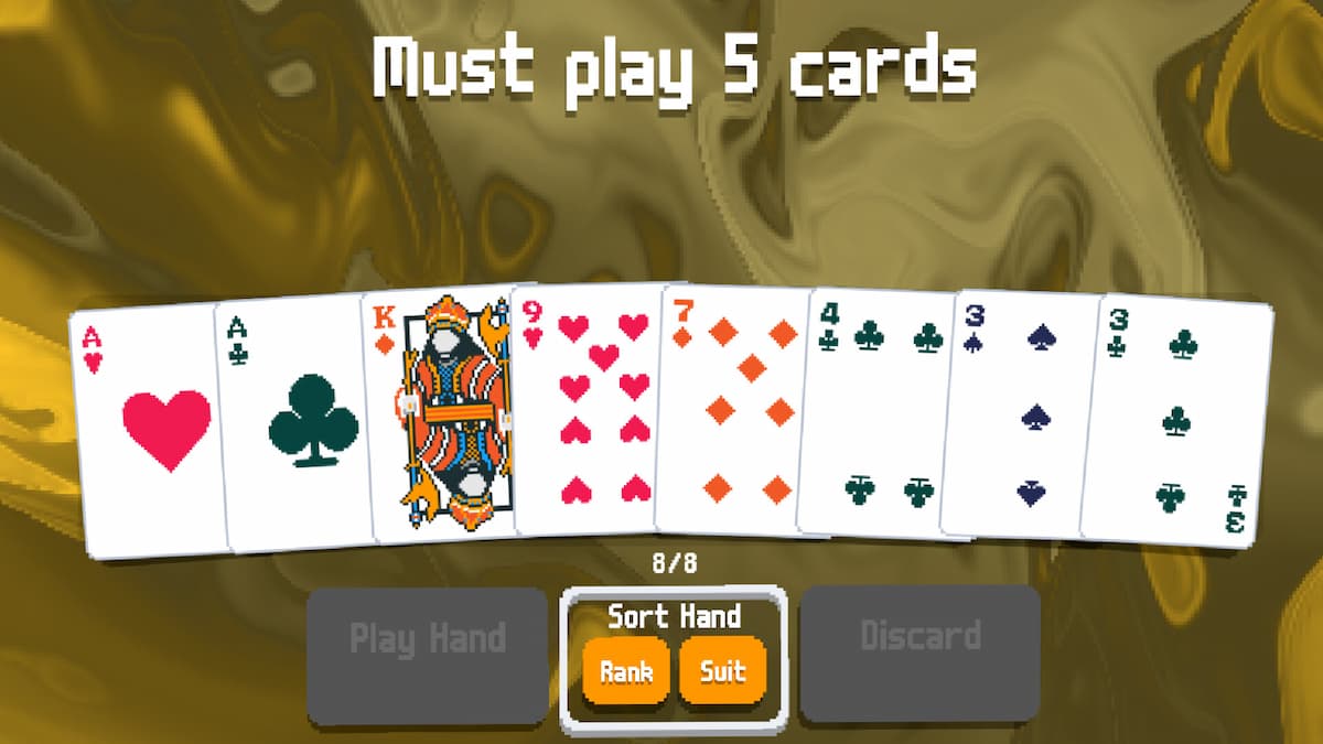 Balatro Must play 5 cards Boss Blkind rule