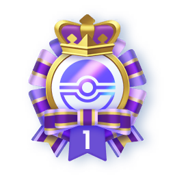 A purple emblem with a gold and purple crown and gold outlines in Pokemon TCG Pocket.