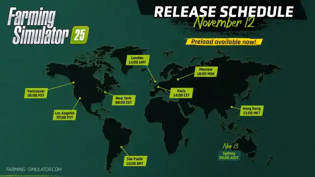 farming simulator release schedule