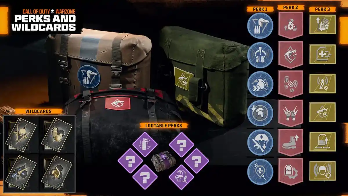 A list of Perks and Wildcards along with their icons in Warzone.