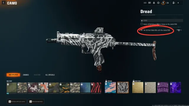 Jackal PDW Dread Special Camo and challenge.