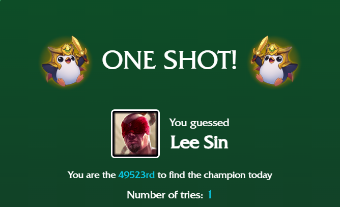 one shot lee sin loldle