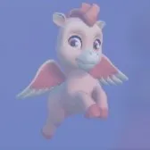 A Peach Baby Pegasus in Disney Dreamlight Valley.