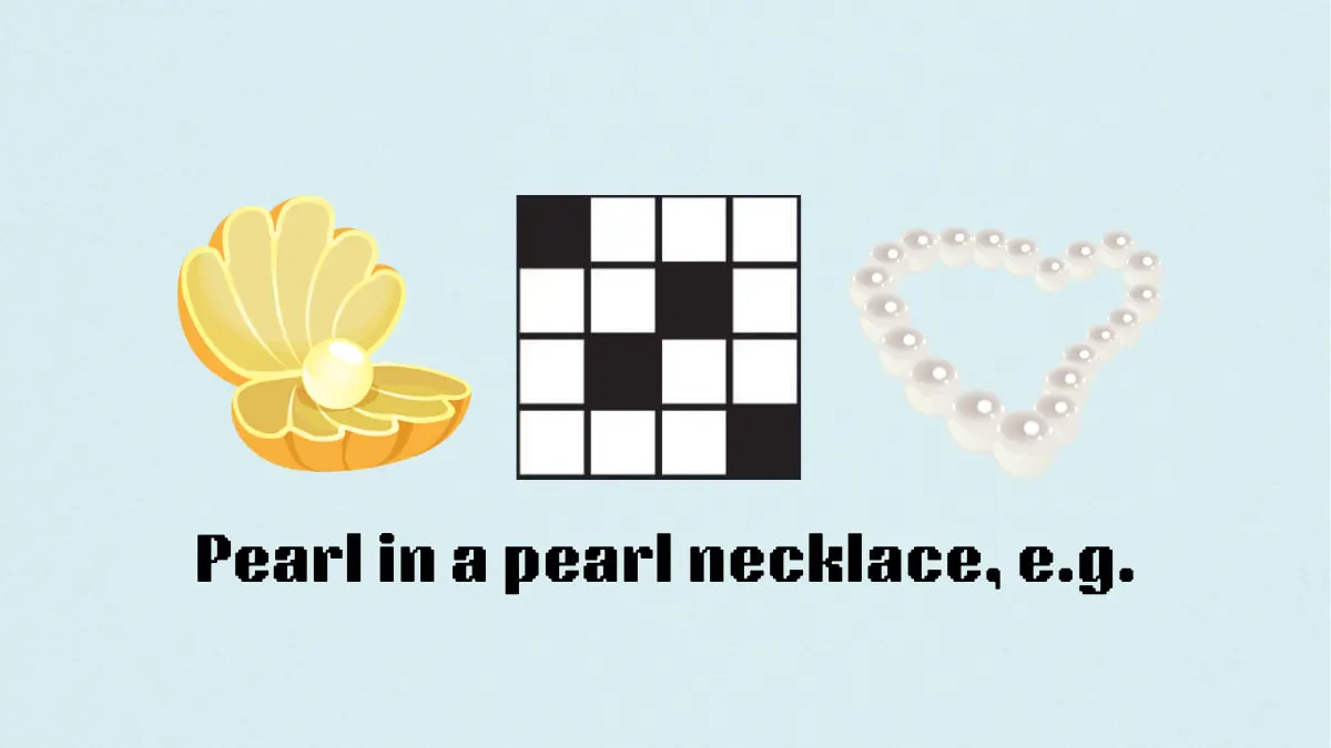 ‘Pearl in a pearl necklace, e.g.’ NYT Mini Crossword puzzle clue answer and hints