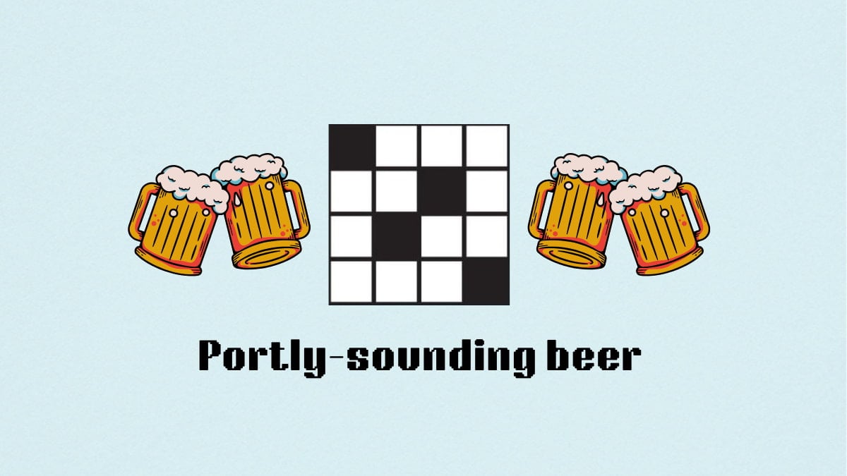 The Portly-sounding beer clue by four mugs of beer for the NYT Mini Crossword clue.