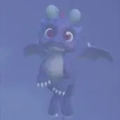 A Purple Baby Dragon in Disney Dreamlight Valley.