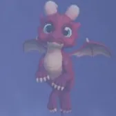 A Red Baby Dragon in Disney Dreamlight Valley.